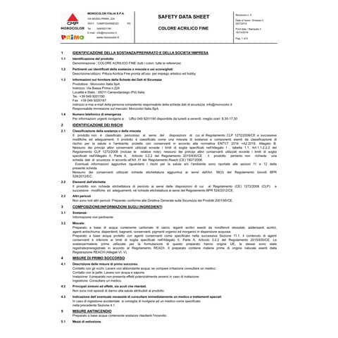 Colori acrilici fini Primo 4,5 ml in conf. da 14 colori assortiti 161TA14BL